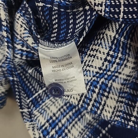 Pacific Trail Blue White Plaid Blanket Flannel L/S Heavy Waight Shirt NWT Men XL - Picture 7 of 8